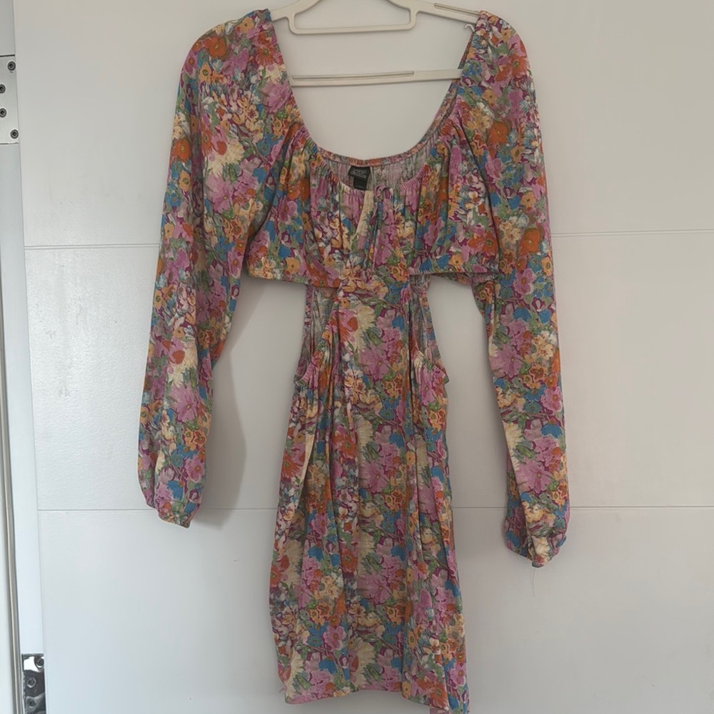 Wild Fable Cut Out Floral Multicolor Women's Dress